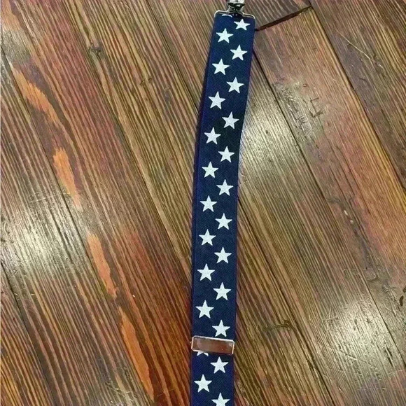 Men’s patriotic American Flag red, white, blue suspenders - Picture 3 of 6
